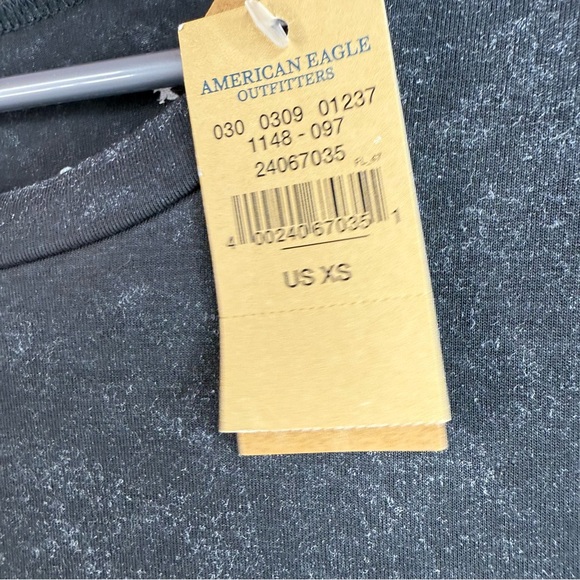 American Eagle Outfitters tee Washed Black Short Sleeve Top Hamsa Embroidery - Picture 4 of 15